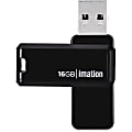 Imation 16GB Swivel USB 2.0 Flash Drive - 16 GB - USB 2.0 - 8 MB/s Read Speed - 7 MB/s Write Speed - Sun Yellow - TAA Compliant