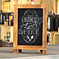 Flash Furniture Canterbury Tabletop Magnetic Chalkboard Sign With Metal Scrolled Legs, 9-1/2" x 14", Torched Brown