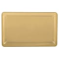 Amscan Plastic Rectangular Trays, 9-1/4" x 14-1/4", Gold, Pack Of 6 Trays 