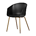 South Shore Flam Chair With Metal Legs, Black/Gold