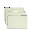 Smead Pressboard Folders - Legal - 8.5" x 14" - 1/3 Tab Cut on Assorted Position - 1" Expansion - 25 / Box - 25pt. - Gray, Green 1 thumbnail image