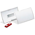 DURABLE® CLICK FOLD® Convex Magnetic Name Badge Holder - 2-1/8" x 3-5/8" - Plastic - Transparent - 10 / Box