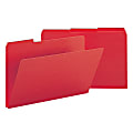 Smead® 1/3-Cut Color Pressboard Tab Folders, Legal Size, 50% Recycled, Bright Red, Box Of 25