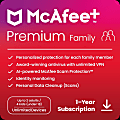McAfee+ Premium Family Antivirus And Internet Security Software, For Unlimited Devices, 1-Year Subscription, For Windows®/Mac/Android/iOS/ChromeOS, Download