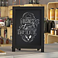 Flash Furniture Canterbury Tabletop Magnetic Chalkboard Sign With Scrolled Legs, Porcelain Steel, 17"H x 12"W x 1-7/8"D, Black Wood Frame