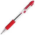 Zebra® Pen Z-Grip® Retractable Ballpoint Pens, Pack Of 12, Medium Point, 1.0 mm, Clear Barrel, Red Ink