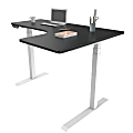 Loctek Height-Adjustable Corner Desk With Right Return, Black/White