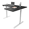 Loctek Height-Adjustable Corner Desk With Right Return, Black/White 1 thumbnail image