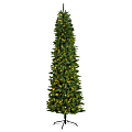 Nearly Natural Slim Green Mountain Pine Artificial Christmas Tree, 8'