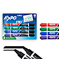 EXPO® 2-in-1 Dry-Erase Markers, Chisel Tip, Assorted Ink Colors, Pack Of 4 1 thumbnail image