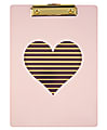 DiVoga® Pink Heart Clipboard, 9" x 12", Purple