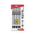Pentel® R.S.V.P.® Ballpoint Pens, Medium Point, 1.0mm, Transparent Barrel, Black Ink, Pack Of 5