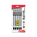 Pentel® R.S.V.P.® Ballpoint Pens, Medium Point, 1.0mm, Transparent Barrel, Black Ink, Pack Of 5 1 thumbnail image