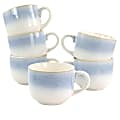 Martha Stewart 6-Piece Stoneware Latte Mug Set, 24 Oz, Blue 1 thumbnail image