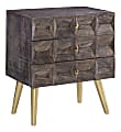 Powell Tanner 18"W Cabinet With 3 Drawers, Mocha Brown/Brushed Gold 1 thumbnail image