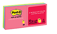 Post-it Dispenser Pop-up Notes, 3 in. x 3 in., 6 Pads, 100 Sheets/Pad, Poptimistic Collection 
