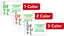 Custom 1, 2 Or 3 Color Printed Labels/Stickers, Rectangle, 1-1/4" x 2", Box Of 250