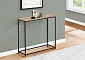 Monarch Specialties Ponce Laminate/Metal Narrow Accent Console Table, 29"H x 31-1/2"W x 11-1/2"D, Brown/Black