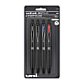 uni-ball® 207 Plus+ Retractable Gel Pens, Medium Point, 0.7 mm, Black Barrel, Black/Blue/Red Ink, Pack Of 4 Pens