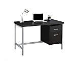 Monarch Specialties Contemporary MDF Computer Desk, Cappuccino/Silver