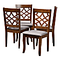 Baxton Studio Mael Dining Chairs, Gray/Walnut, Set Of 4 Chairs