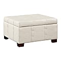 Office Star™ Detour Strap Square Storage Ottoman, Cream 1 thumbnail image