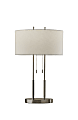 Adesso® Duet Table Lamp, 27"H, Ivory Shade/Brushed Steel Base 1 thumbnail image