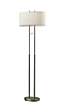 Adesso® Duet Floor Lamp, 64"H, Ivory Shade/Brushed Steel Base 1 thumbnail image