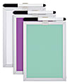 FORAY™ Magnetic Melamine Dry-Erase Whiteboard, 5” x 7”, Assorted Colors, Aluminum Frame With Silver Finish