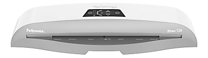 Fellowes® Rhea Laminator With Pouch Starter Kit, 12.5" Width, White/Gray
