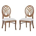 Linon Sterling Upholstered Dining Accent Chairs, Gray/Brown, Set Of 2 Chairs