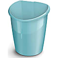 CEP Ellypse Waste Bin - 3.96 gal Capacity - Curved Mouth, Handle - 15" Height x 11" Width x 12.5" Depth - Mint - 1 Each