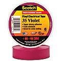 3M™ 35 Color-Coded Vinyl Electrical Tape, 1.5" Core, 0.75" x 66', Violet, Pack Of 10