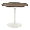 LumiSource Dakota Dining Table, 30-1/2"H x 36"W x 36"D, Brown/White