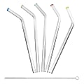 Better Houseware Glass Straws With Cleaning Brush, Extra-Wide, Clear, Set Of 5 Straws 1 thumbnail image