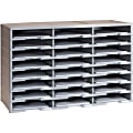 Storex Stackable Literature Sorter - 12000 x Sheet - 24 Compartment(s) - 9.50" x 12" - 20.5" Height x 14.1" Width31.4" Length - Gray - Plastic, Polystyrene - 1 Each