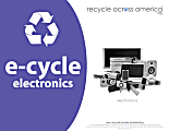 Recycle Across America Electronics Standardized Recycling Labels, ECYCL-8511, 8 1/2" x 11", Purple