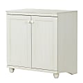 South Shore Hopedale 2-Door Storage Cabinet, 1 Fixed Shelf, 1 Adjustable Shelf, White Wash