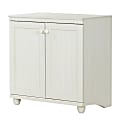 South Shore Hopedale 2-Door Storage Cabinet, 1 Fixed Shelf, 1 Adjustable Shelf, White Wash 1 thumbnail image