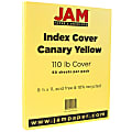 JAM Paper® Vellum Bristol Card Stock, Canary Yellow, Letter (8.5" x 11"), 110 Lb, Pack Of 50