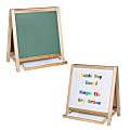 Flipside Magnetic Dry-Erase Whiteboard/Chalk Table Top Easel, 20 1/4" x 18 1/4", Wood Frame With Brown Finish 1 thumbnail image