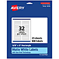 Avery® Permanent Labels With Sure Feed®, 94214-WMP25, Rectangle, 5/8" x 3", White, Pack Of 800 1 thumbnail image