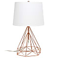 Lalia Home Geometric Matte Table Lamp, 23-1/2"H, White Shade/Rose Gold Base