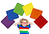 Joy Carpets Sitting Squares, Joy In A Box, 1-1/4' x 1-1/4', Multicolor, Set Of 24 Squares 1 thumbnail image