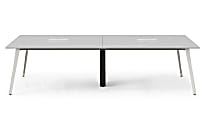 Branch Furniture Quad Computer Desk, 120" x 60", Fog/White 1 thumbnail image