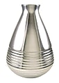 Realspace™ Granby Ceramic Desktop Vase, 10"H x 7"W x 7"D, Metallic Silver