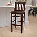 Flash Furniture HERCULES Series Finished Wooden Restaurant Barstool With School House Back, Walnut
