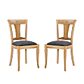 Linon Riter Side Chairs, Dark Gray/Natural, Set Of 2 Chairs