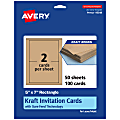 Avery® Printable Invitation Cards With Sure Feed® Technology, 5" x 7" Rectangle, Kraft Brown, Pack Of 100 1 thumbnail image