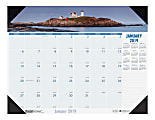 House of Doolittle Monthly Desk Pad Calendar, 22" x 17", EarthScapes Coastlines, January 2019 to December 2019